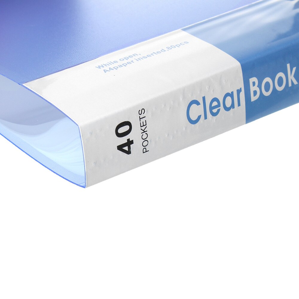 PVC clair livre A4 papier fichier dossier 30 poche présentation Document Rectangle bleu clair jaune violet couleurs, 1 PC