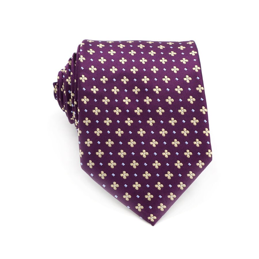 Cravate à motif Floral pour hommes | En soie, 8cm, costume de cérémonie, à la , motif de fleurs, pour le mariage: KT105