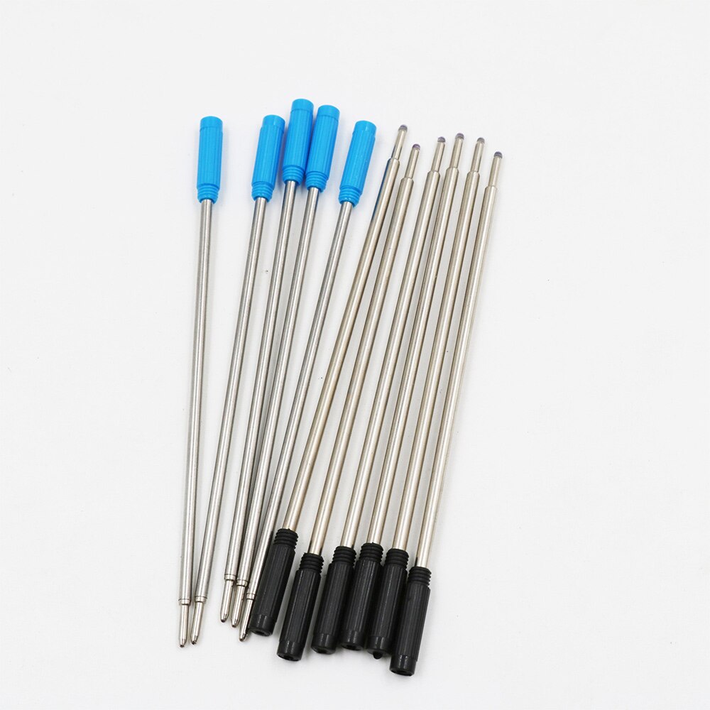 9.9cm påfyll av metallpenn 0.7mm svart / blått blekk kontor kontor kulepennepåfyllingsstenger for skolekontor