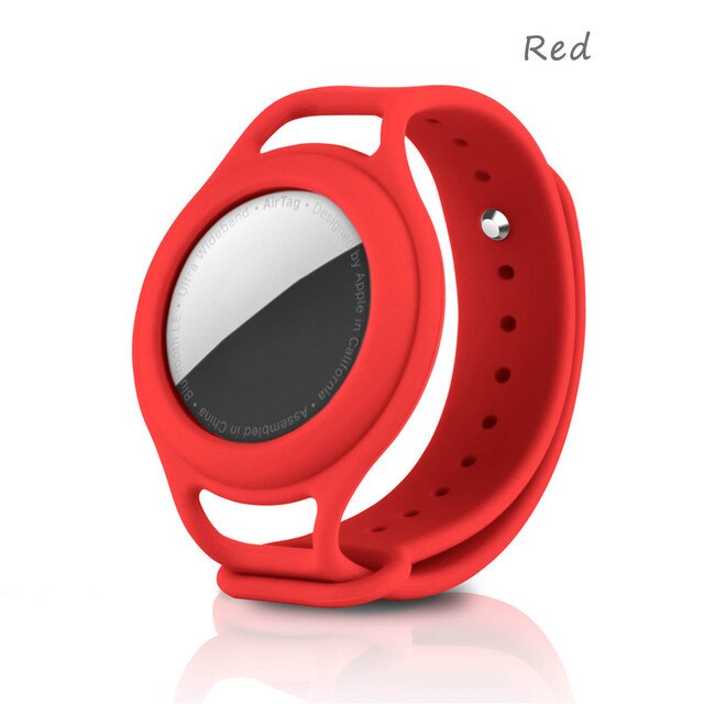 Voor Apple Airtags Kinderen Pols Bandjes Siliconen Case Air Tag Accessoires Protector Tracker Beschermhoes Voor Airtag Horlogeband: Red