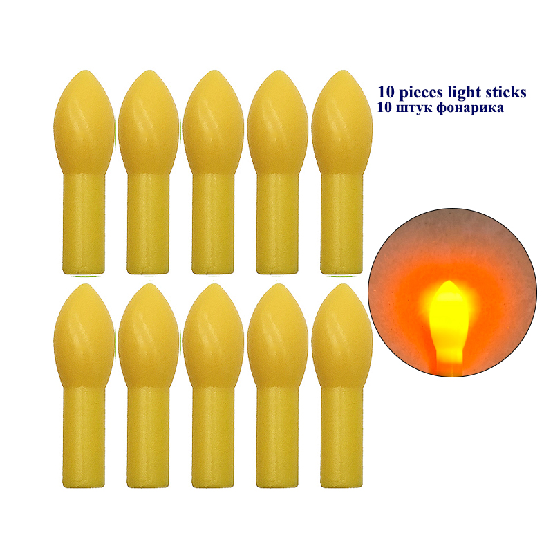 10 Uds. Palos de luz para pesca en el océano, barra luminosa electrónica, palo de luz de mar, varilla eléctrica, herramienta de pesca sin batería