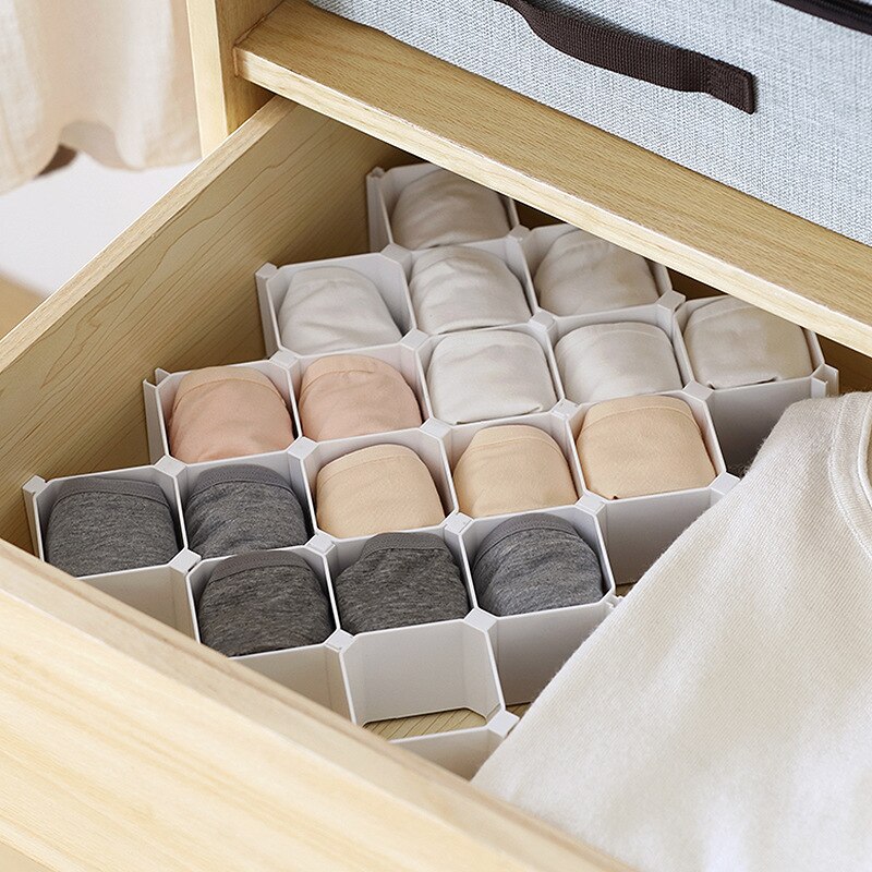 6 uds. Caja organizadora de herramientas creativa de Combinación libre de cajones para ropa interior y calcetines caja organizadora de organización de separaciones de panal DIY