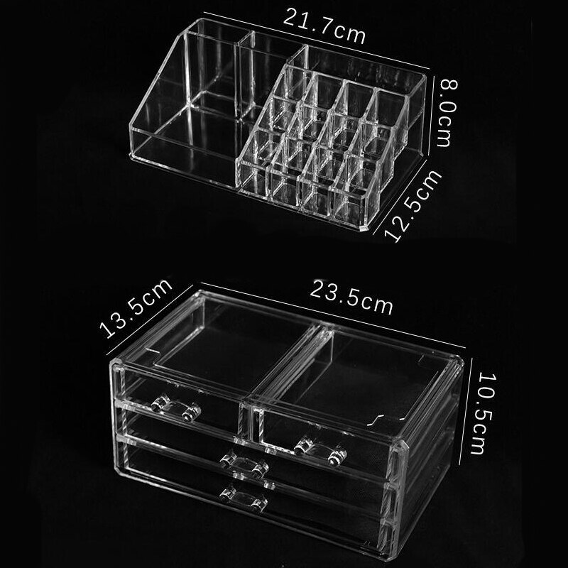 Acrylic transparent Makeup Organizer Storage Boxes Make Cosmetics Brush Organizer home Drawers Cotton Swabs Stick Storage case