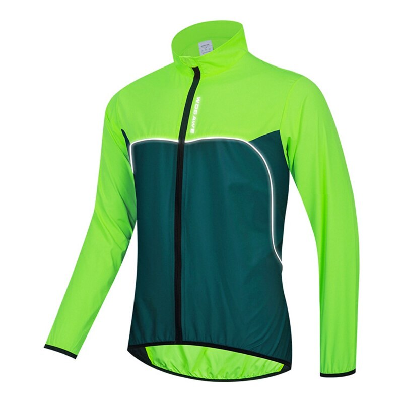 Wosawe Heren Fietsen Windjack Lichtgewicht Winddichte En Waterdichte Jas: green