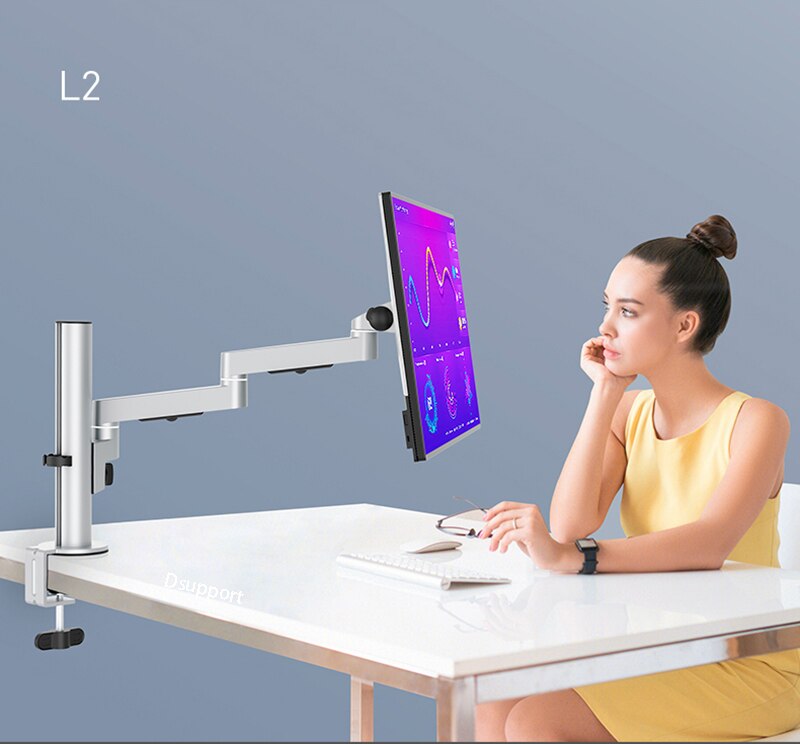 Aluminum Alloy Free Lifting LED LCD Monitor Holder Table Clamping Full Motion TV Mount
