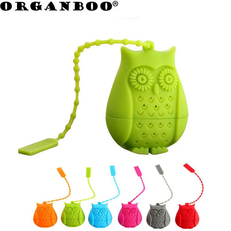 ORGANBOO 1 st Silicone Uil Vorm Thee Zetgroep Uil Theezeefje Filter Silicone Theezakje