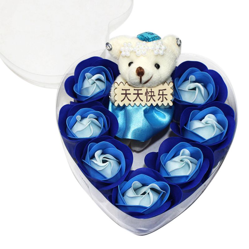 Valentijnsdag rode roos teddybeer roos kunstmatige decoratie kerst voor meisjes vrouwen valentijnsdag zeep: Aj2238l