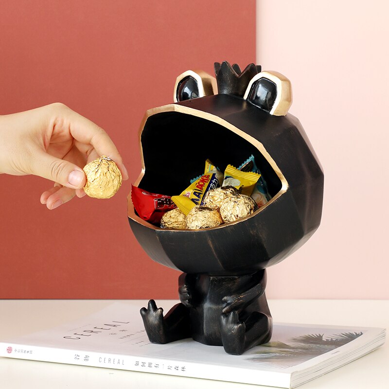 Frosch Lagerung Kasten Behälter Harz hause büro Schmuck Schlüssel Kasten Obst Süssigkeit Kasten Frosch figur skulptur moderne kunst statuen für dekoration