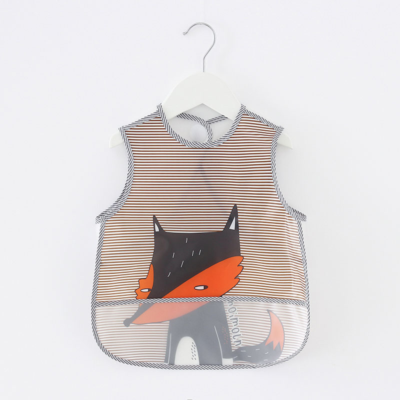 Wodoodporne niemowlę jedzenie dzieci rysunek bez rękawów śliniaki dla niemowląt śliniaki śliczne śliniaki dla dzieci nadruk kreskówkowy śliniak dla niemowląt posiłek beknięcie Eva płótno: Fox