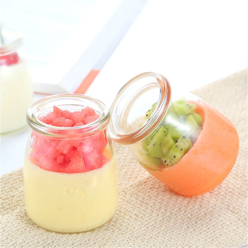 100/150/200ML Glass Jam Jars Container Pudding Bottle with Lid Candy