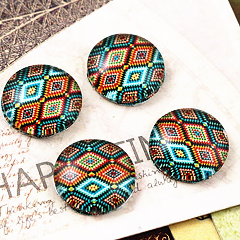 20pcs 12mm Handmade Photo Glass Cabochons (Color pattern series): E4-15