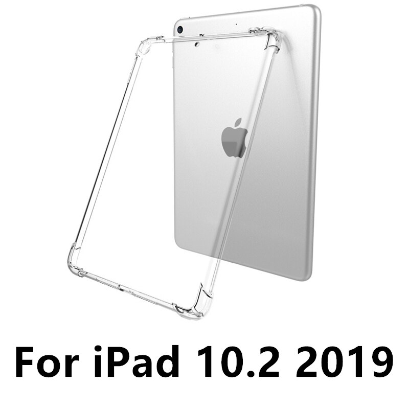 Przezroczysty pokrowiec na iPad 9.7 2017 2018 Air 2 Air 1 TPU silikonowy, odporny na wstrząsy pokrowiec na iPad 10.2 2019 Air 10.5 Pro 11 Mini 3/4/5: 10.2 2019