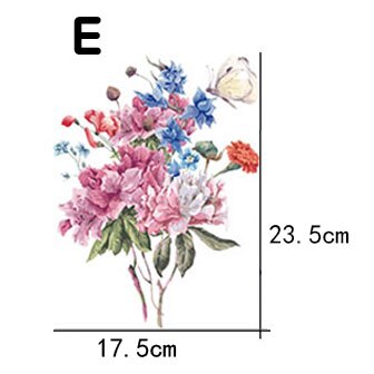 Klassisk blomst badeværelse toilet mærkat boligindretning garderobe køkkenskab blomst mærkat toilet stue vægklistermærke: E