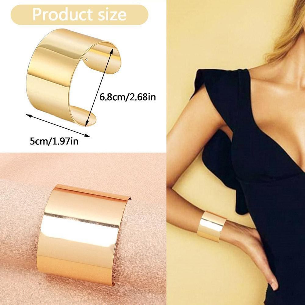 Chunky Heavy Wide Metal Bracelets For Women Open Cuff Exaggerated Cuff Bangles Trend Charm Arm Jewelry bijoux