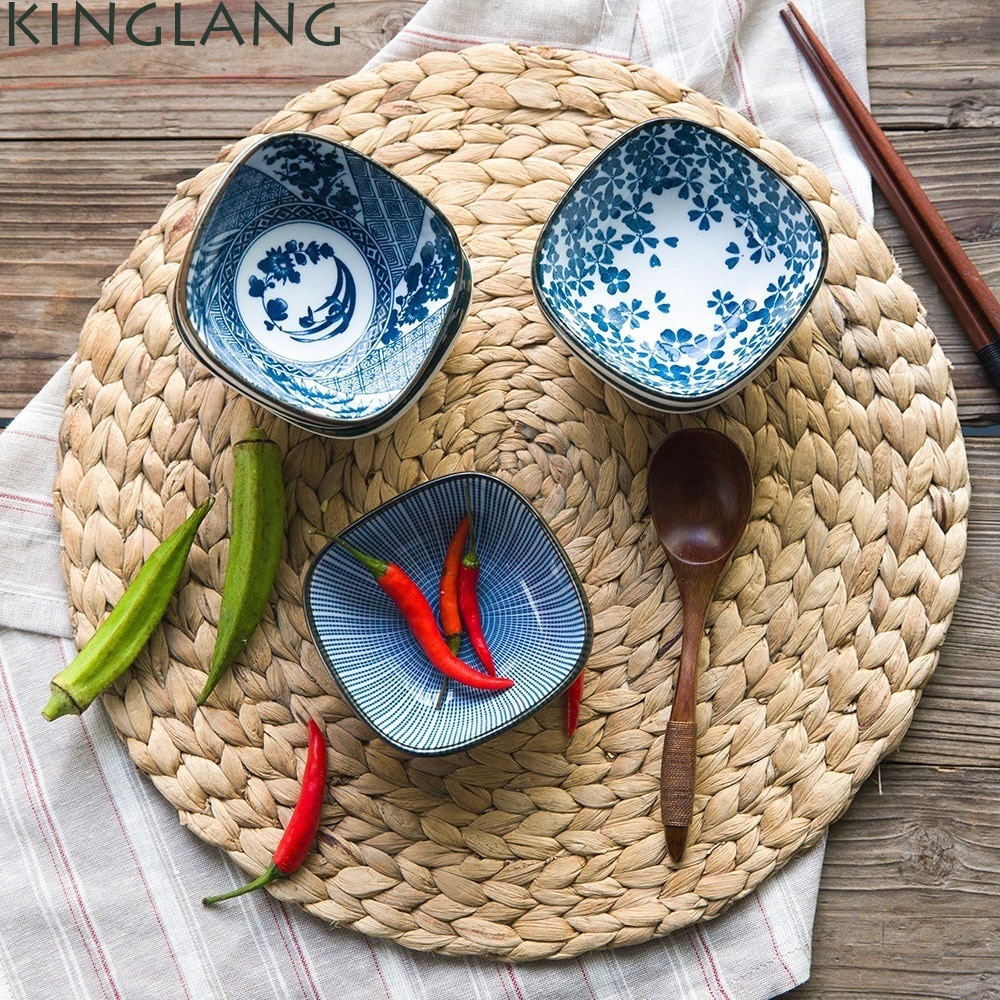 Japanese HENGFENG ceramic rice bowl square shape small bowl dish for