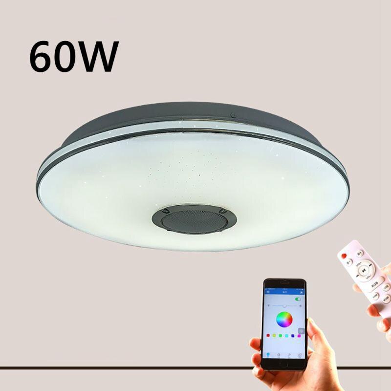 110-220v rgb led taklamper hjemmebelysning 36w 60w app bluetooth musikklys soveromslamper smart taklampe+fjernkontroll