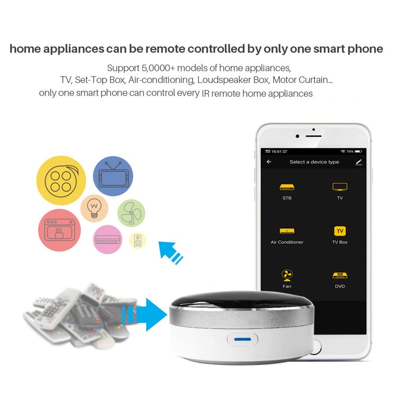 Smart Leben Universal Smart Remote Controller WIFI + IR Schalter Home Automation Luft-zustand TV Kompatibel Alexa Google Hause siri