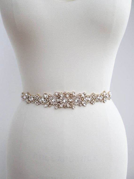 Fröklänning tunn kristall bröllopsbälte guld diamant brudbälte strass bröllop sash bälte för brud brudtärna klänningar  jk867