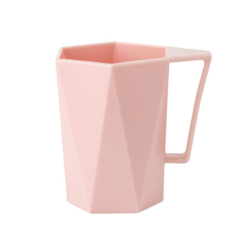 Einfach Zu Bedienen Kreative Geometrie 1 PC Neuheit Tasse Persönlichkeit Milch Saft Zitrone Becher Kaffee Tee wiederverwendbar Plastik Tasse: Rosa