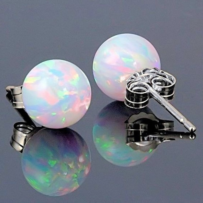 Simples branco cristal moonstone feminino pendientes cor prata círculo redondo opala pequeno brinco para presente feminino bijoux