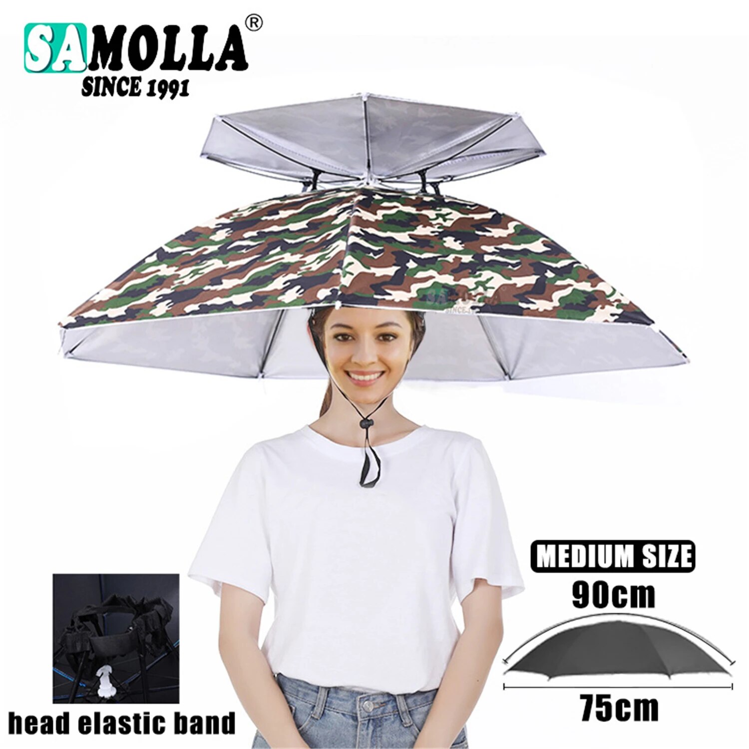 Paraguas de lluvia, sombrero plegable, parasol impermeable, gorro de pesca, sombreros para la cabeza de playa, protección solar UV de doble capa: Morado