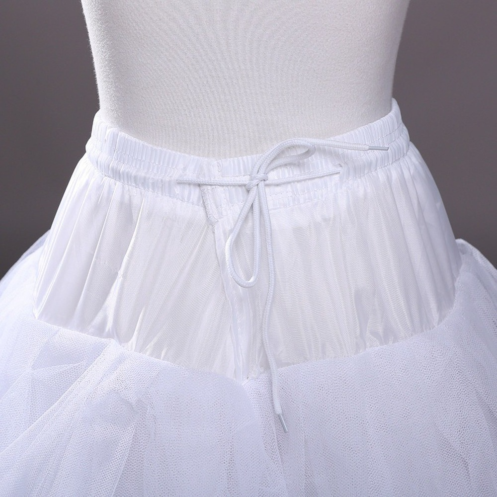 Charmingbridal A-line 4 Layer Hoopless Petticoat Crinoline Underskirt Slips for Wedding Dress White puffy petticoat