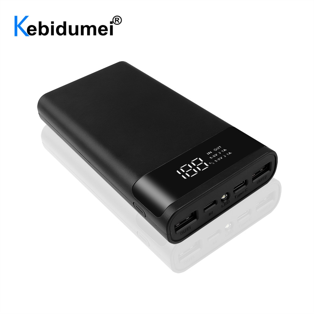 Rechargeable 5V 6x18650 Power Bank Battery Box Shell Case DIY Type-C Micro USB Mobile Phone Charger Box Case For Samsung S8 DELL