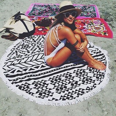 Summer Large Printed Round Beach Towels Tassel Circle Beach Towel Serviette De Plage: 2