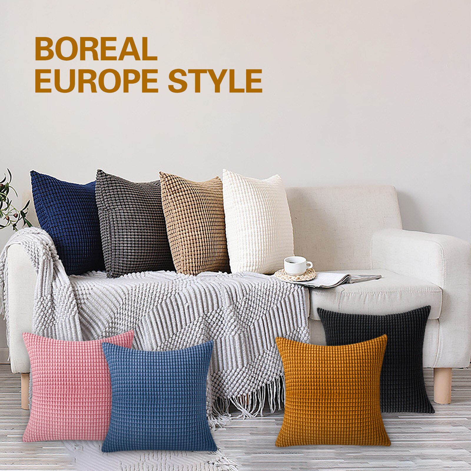 Kussen Corduroy Kussenslopen Polyester Zachte Comfortabele Voor Slaapkamer Woonkamer Kussensloop Kussensloop Decor 45x45cm