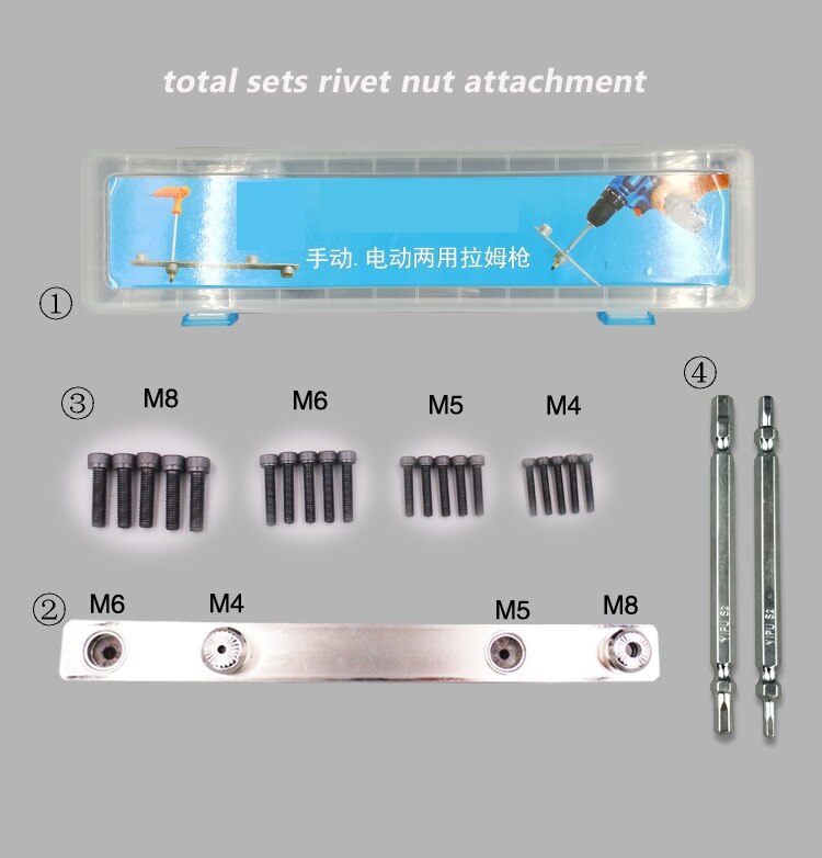 Klinknagel Pistool Adapter, Professionele Hand Elektrische Klinknagel Pistool Voor Draadloze Boor Klinknagel Moer Pistool Adapter Set Hand Tool Boor