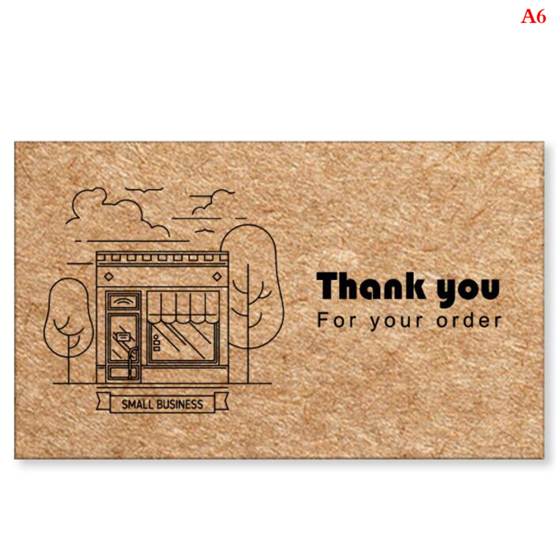 30pcs/bag Thank You for Your Order Cards 3D Kraft Paper Thanks Greeting Card Appreciation Cardstock for Small Business Sellers: A6