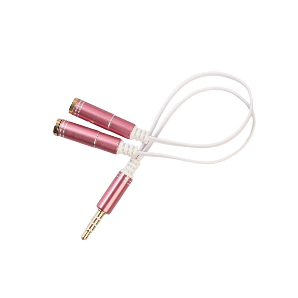 Trrs hoofdtelefoon splitter 3.5mm jack 4- -polig mannelijk naar dubbele vrouwelijke hoofdtelefoon adapter trrs hoofdtelefoon splitter 3.5mm jack 4-- polig mannelijk: Roségoud