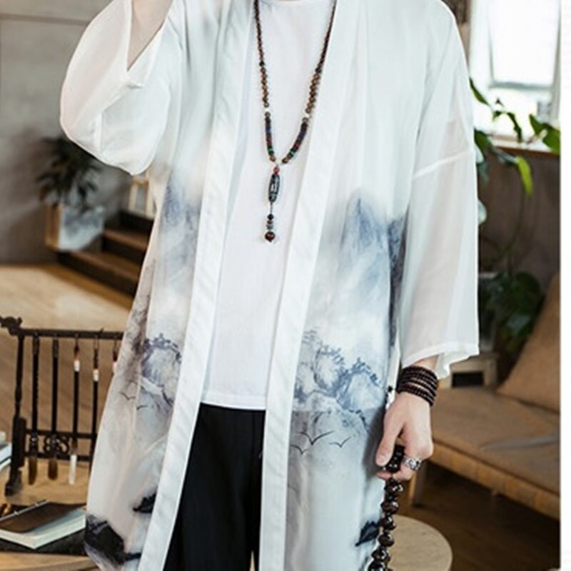 Traditional Chinese Clothing For Men Asian Clothes Kung Fu Shirt Oriental Robe Long Cardigan Chinese Traditional Costum 10610