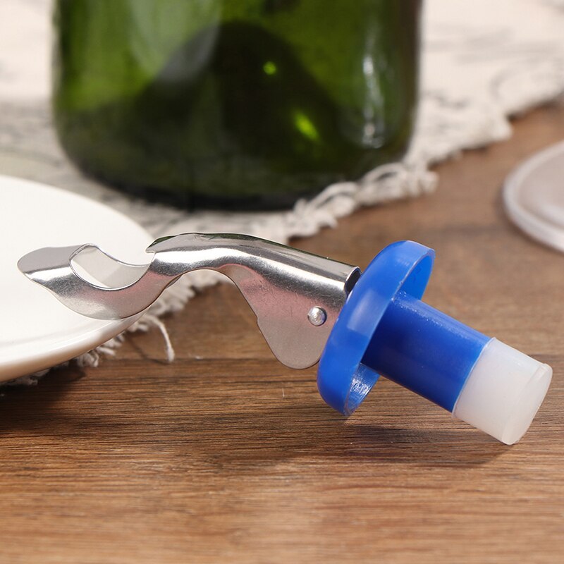 1PC presse vin bouchon vide scellé bouchon vin bouchon de bouteille vin économiseur casquettes Barware cuisine outils vin bouchon de bouteille: blue