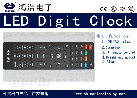 12/24H time LED Clock,minutes and seconds countdown,1.8inch 4digits red color (HIT4-1.8R)