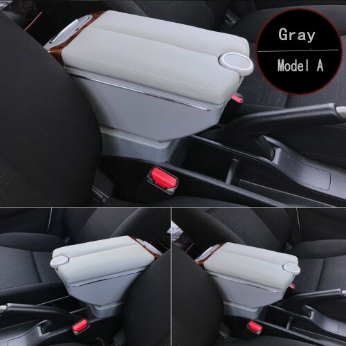 Boîte Convertible accoudoir pour Peugeot 307 CC, Double portes ouvert, 7usb centrale, boîte de rangement, accoudoir: A-Gray