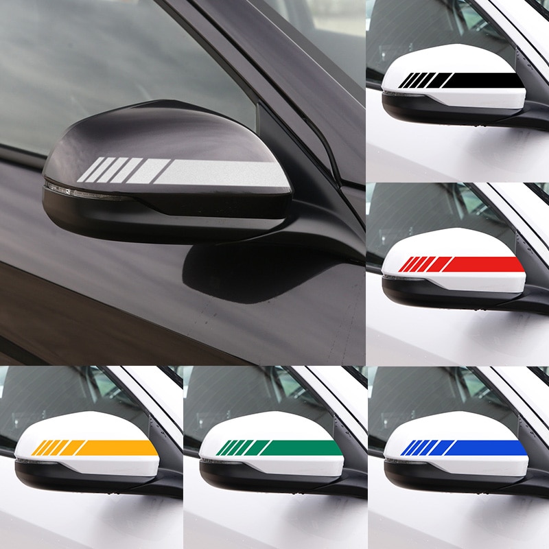Pegatina de espejo lateral para coche, calcomanía de vinilo a rayas para espejo retrovisor de Reflectante decorativo, para Peugeot 307, 206, 308, 207, 406, 407, 1 par