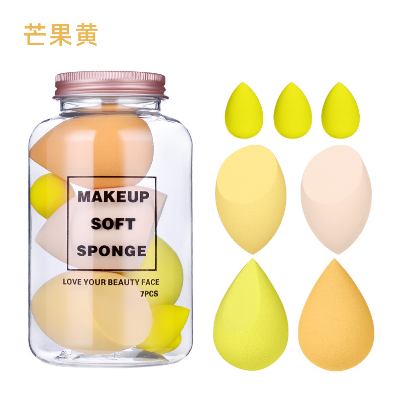 7 Pack Makeup Sponge Set Ultra Soft Non Absorbent Beauty Blender for Liquid Foundation Non Latex Cosmetic Puff