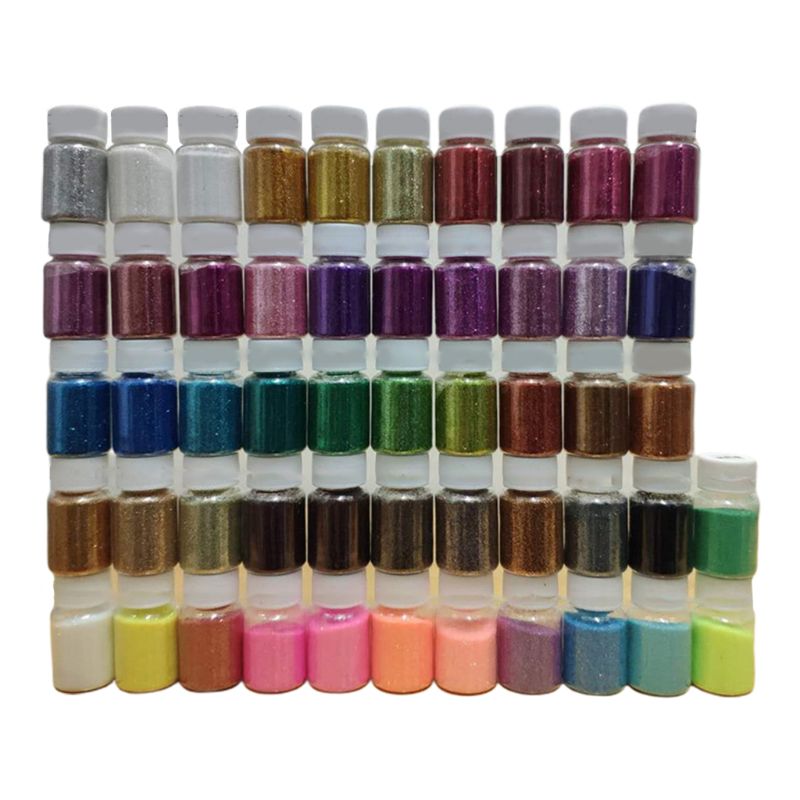 52 stk/sæt 52 farver skinnende pailletter glitter diy epoxyharpiks fyldmaterialer håndværk smykker kunst fremstilling tilbehør