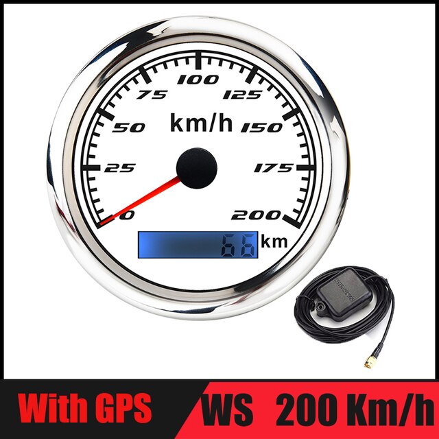 60 km/h Car GPS Speedometer Gauge 30 120 200 Km/h Boat Speed Odometer With GPS Antenna fit for Boat Motorcycle Auto Truck: GPS WS 200KMH