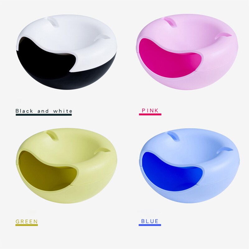 Plastic Storage Box Double-layer Circular Melon Seeds Dishes Desktop Organizer Cosmetic Snack Box Holder YE