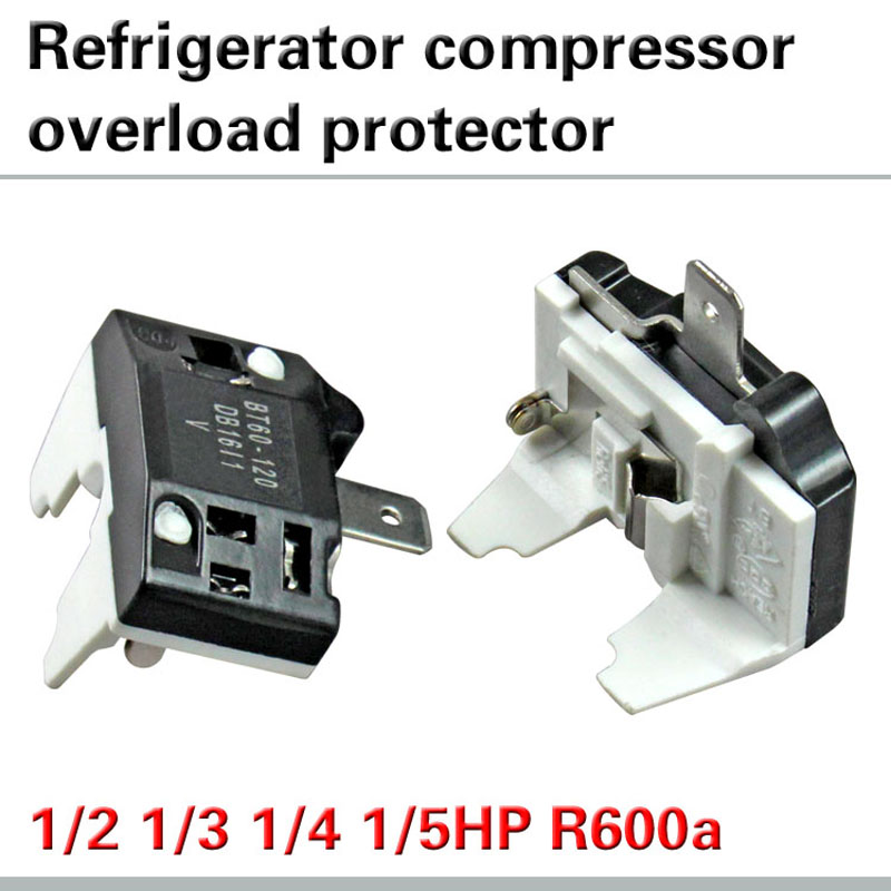 1/4HP Freezer Overload Protector Refrigerator Overheating Overload Protection Overcurrent Protector Compressor Accessory