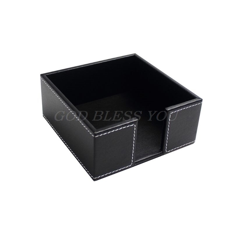 PU Leather Square Cocktail Napkin Holder Tissue Box Paper Serviette Dispenser Bar Caddy for Dining Table Hotel Office Home Decor: -BK