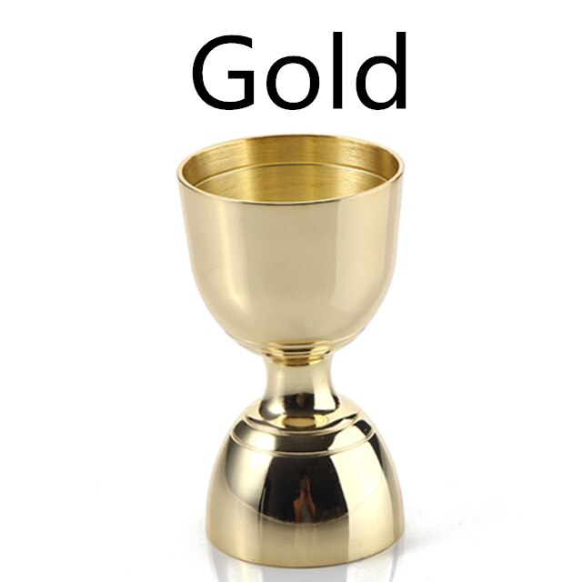 Jigger de cóctel de acero inoxidable, medidor de bebidas, Bar, campana, taza de tiro de licor, herramienta de camarero, 30ml/60ml: Gold Plated