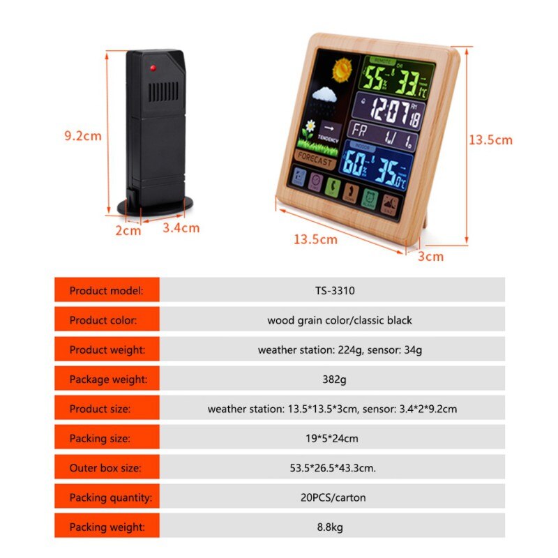 Digitale & Analoge-Digitale Klokken Multifunctionele Full Touch Screen Draadloze Weer Klok