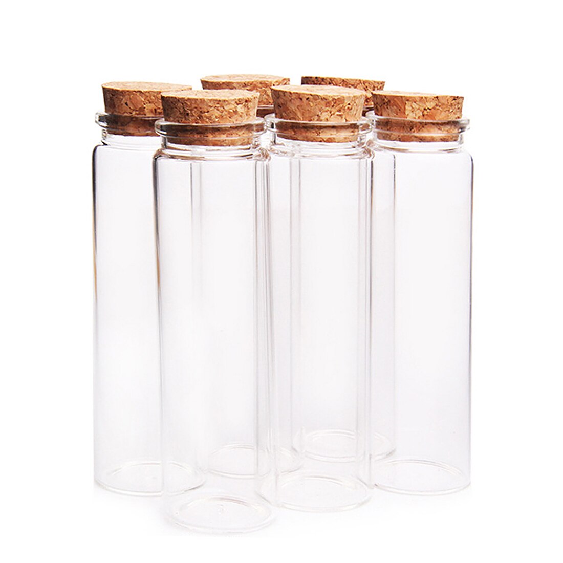 37*120MM 90ML Glass Bottle Wishing Floating Bottle Empty Sample Storage Jars with Cork Stoppers - Transparent