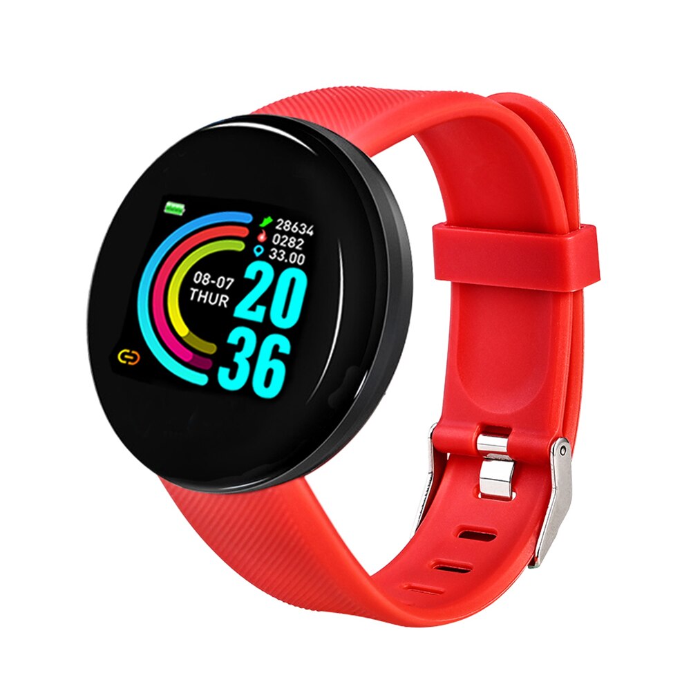 Tezer d18 pulseira inteligente freqüência cardíaca pressão arterial saúde à prova d18 água relógio inteligente d18 bluetooth pulseira de fitness rastreador: red