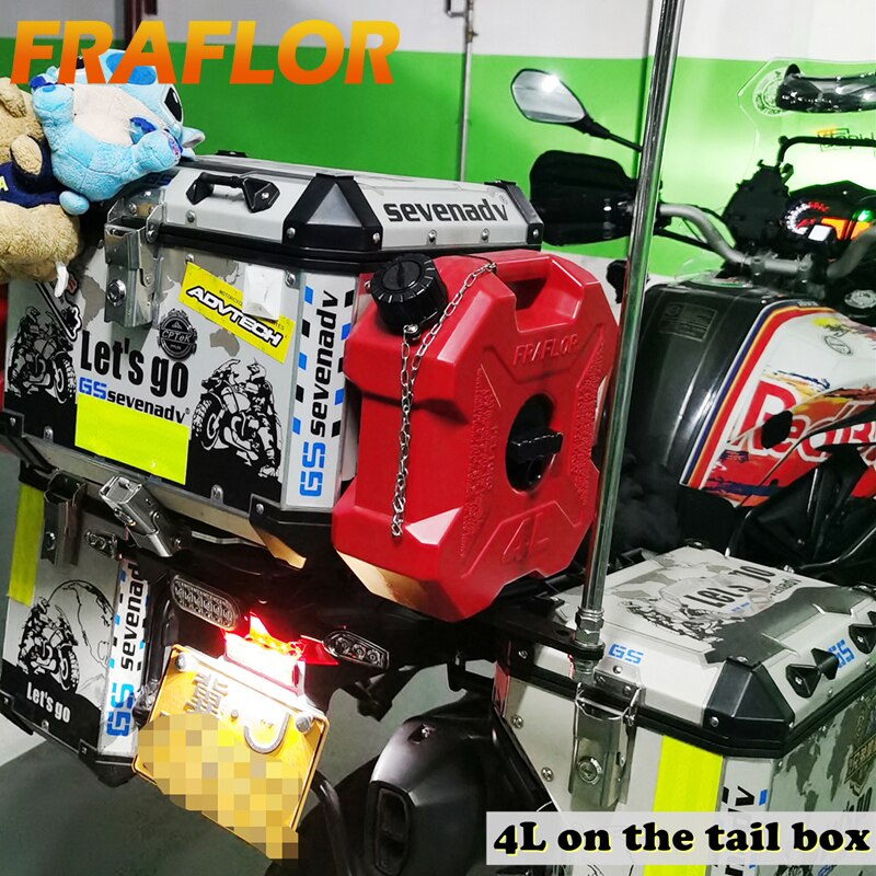 4 Liters Gas Can Spare Oil Fuel Tank For BMW ATV Motorcycle Tail box Side Box Jerrycan Gasoline Petrol Bucket Container Oil Drum