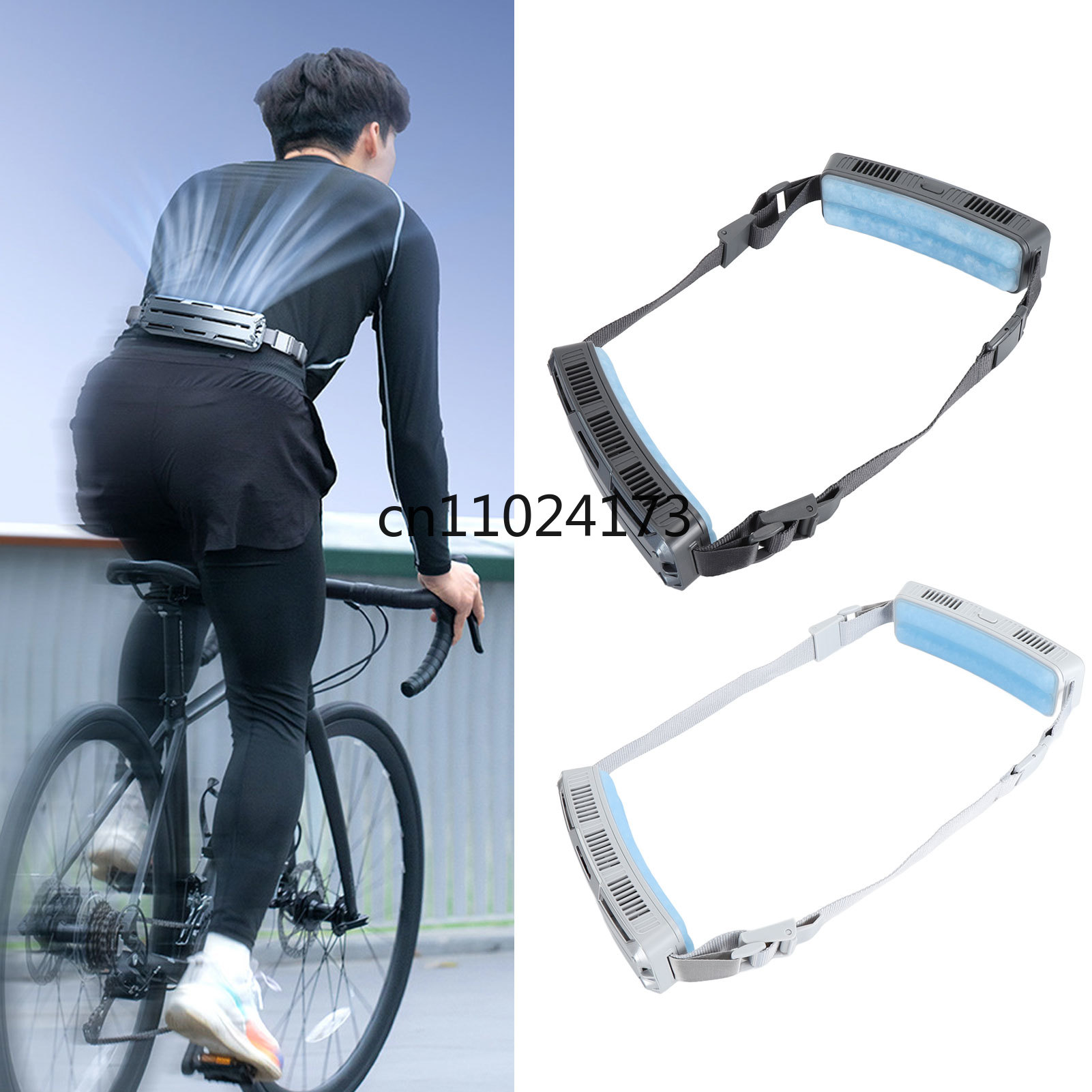 Resefläkt bärbar midjefläkt multifunktionell 3 hastigheter justerbar iskompress effektiv vidvinkelbältesfläkt för utomhussporter