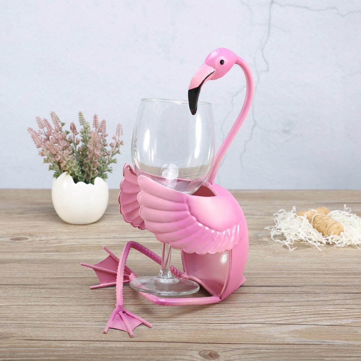 Tooarts Flamingo Wijn Houder Wijn Plank Metalen Sculptuur Praktische Sculptuur Woondecoratie Interieur Decoratie Ambachten